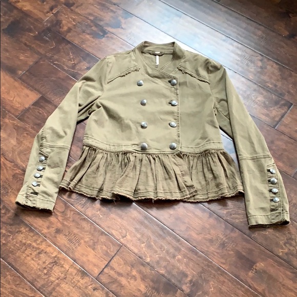 Free People Jackets & Blazers - Free People Flared Hem Military Jacket